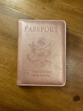 Rose Gold Passport Cover - Metallic Travel Wallet